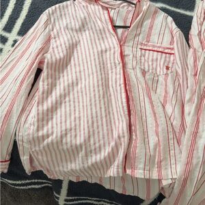 Victoria's Secret Red and White Striped Shirt